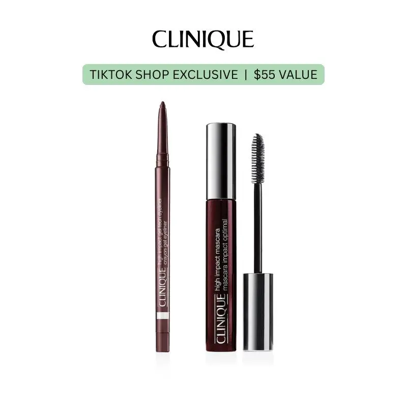 [Clinique] High Impact Eye Duo - High Impact Gel Tech Eyeliner + High Impact Mascara |  | Silky smooth | Long-Lasting | Waterline-Safe | Black Honey | Black