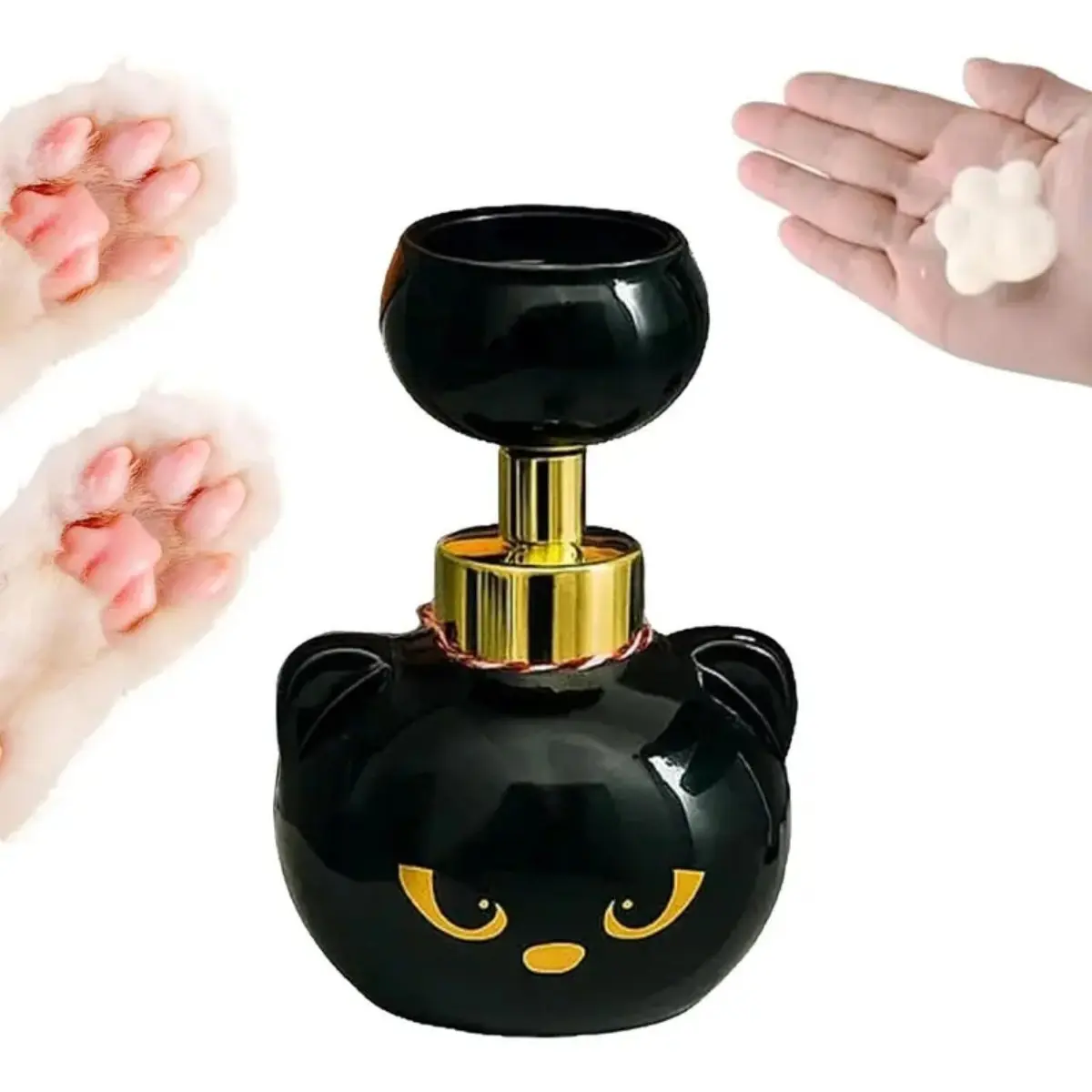 Cute Cat Paw Soap Dispenser, Automatic Touchless Foam Hand Wash Pump with 3D Paw Design, Refillable Foaming Soap Bottle for Bathroom, Kids, Family, Kawaii Bathroom Decor & Cat Lover Gift