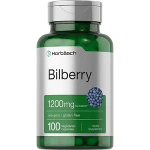 Horbäach Bilberry Fruit Extract 1200mg | 100 Capsules | Vegetarian, Non-GMO, Gluten Free Supplement