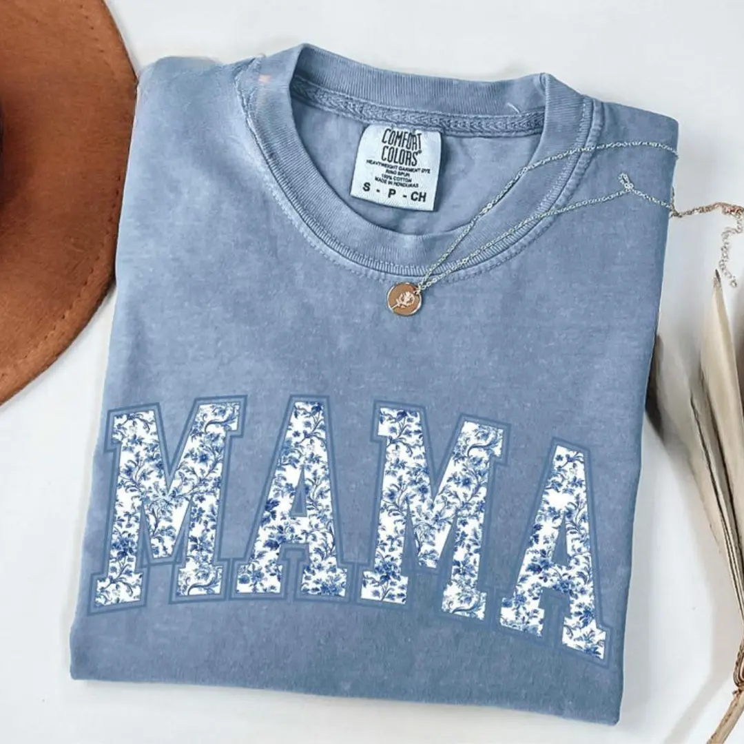 Comfort Colors Mama Shirt, Toile Floral Mama Shirt, Pregnancy Announcement Boy, Mom Life Shirt, Cute Mom Mothers Day Gift, New Mom Shirt