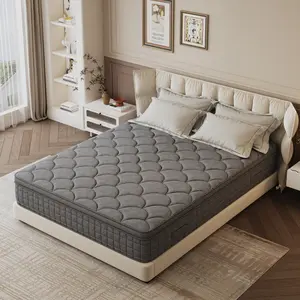 Independence Day Sale | 12 Inch Gray Twin/Full/Queen/King Boxed Memory Foam Hybrid Mattress | Medium Firm Soft & Comfortable | Modern Aesthetic Bedroom Design | Sweet Night Sleep