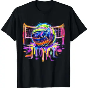 Volleyball Drip Game Day Sports Player Women Teens Girls T-Shirt