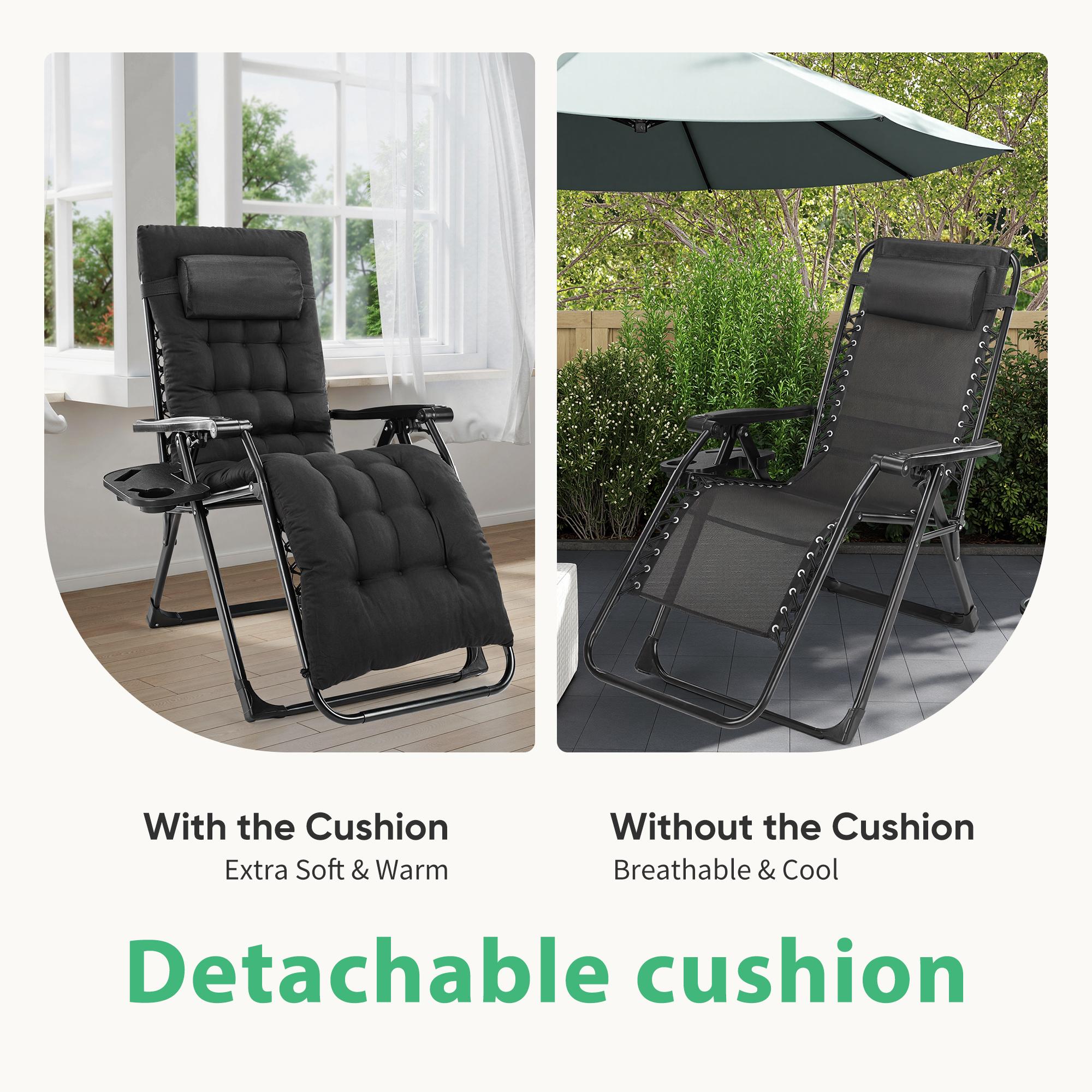 Adjustable Zero Gravity Soft Cushion Recliner, Outdoor Folding Chair, Double Elastic Strap Design, Removable Seat Cushion And Headrest, Suitable For Gardens And Camping. Adjustable Zero Gravity Soft Cushion Recliner, Outdoor Folding Chair, Double Elastic Strap Design, Removable Seat Cushion And Headrest, Suitable For Gardens And Camping.
