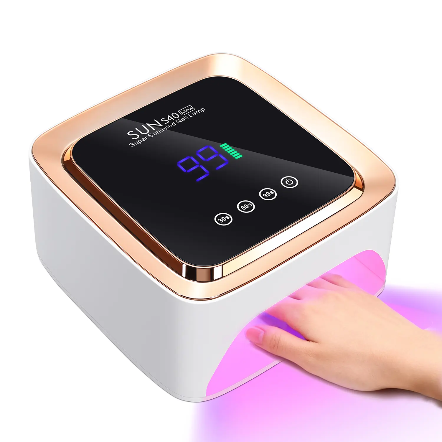 UV LED Nail Lamp, Rechargeable Cordless Gel Polish Dryer with 57 Beads & 2000mAh Batteries, Gentle on Sensitive Skin for Salon & Home Use, Abs, Nail Tech, Rose Gold, Gel Nails At Home
