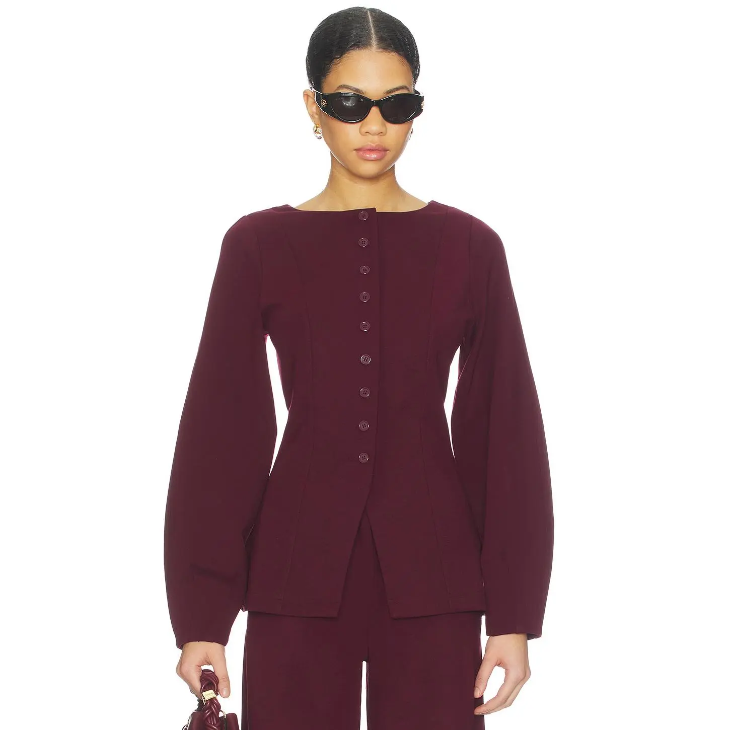 ALIGNE Bonnie Ponte Blazer in Oxblood