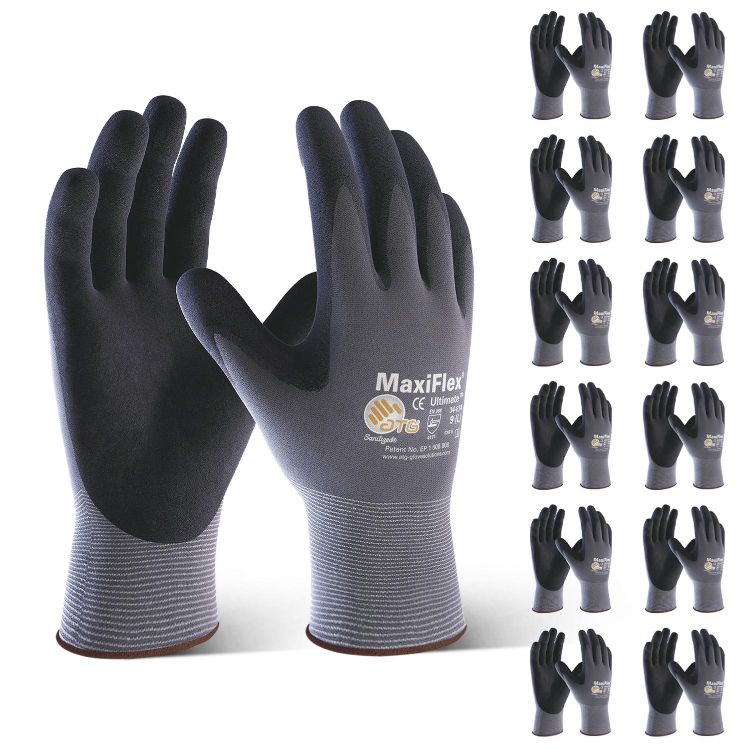 24 Pairs Maxi PIP - Maxi Flex Work Gloves -Bon Tool Knee Pads | Heavy-Duty Knee Pads for Work | Work Gloves Ultimate 34874 Foam Nitrile Palm Coated Gloves