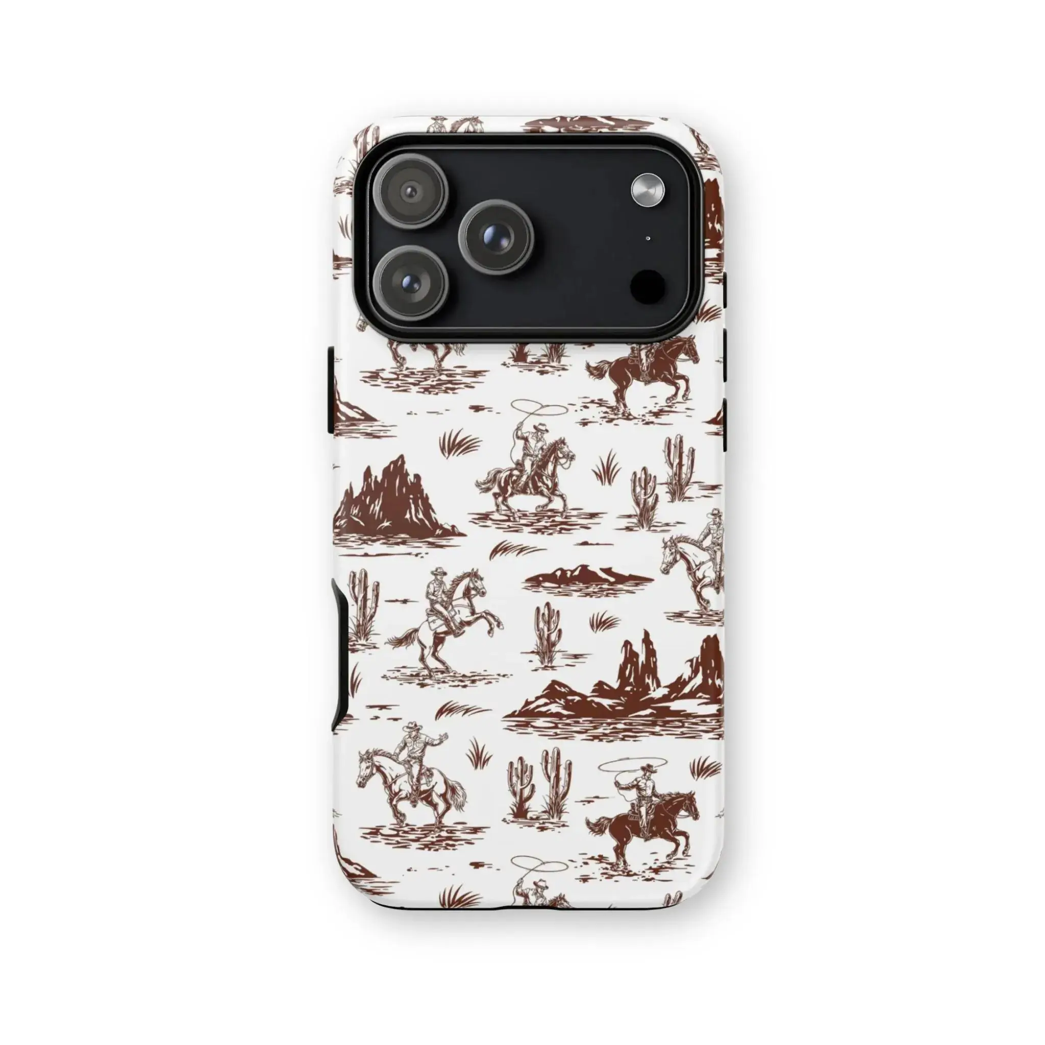 WILD WEST Cowboy Smartphone Case - Polycarbonate-TPU Hybrid Shockproof Casing, Hard Shell Resists Scuffs, Durable Protection Accessory for iPhone 17 Pro/16 Pro Max/15/14/13/12/11, Galaxy S25 Ultra, Cellphone Cover