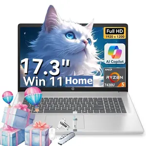 HP 17.3'' inch laptops, AMD Ryzen 5 7430U(Beats i7-1165G7), up to 32GB RAM 512GB SSD,Windows 11 Home, 17.3" FHD IPS, Copilot AI, Numeric Keyboard, Type-c,Bundle Accessory