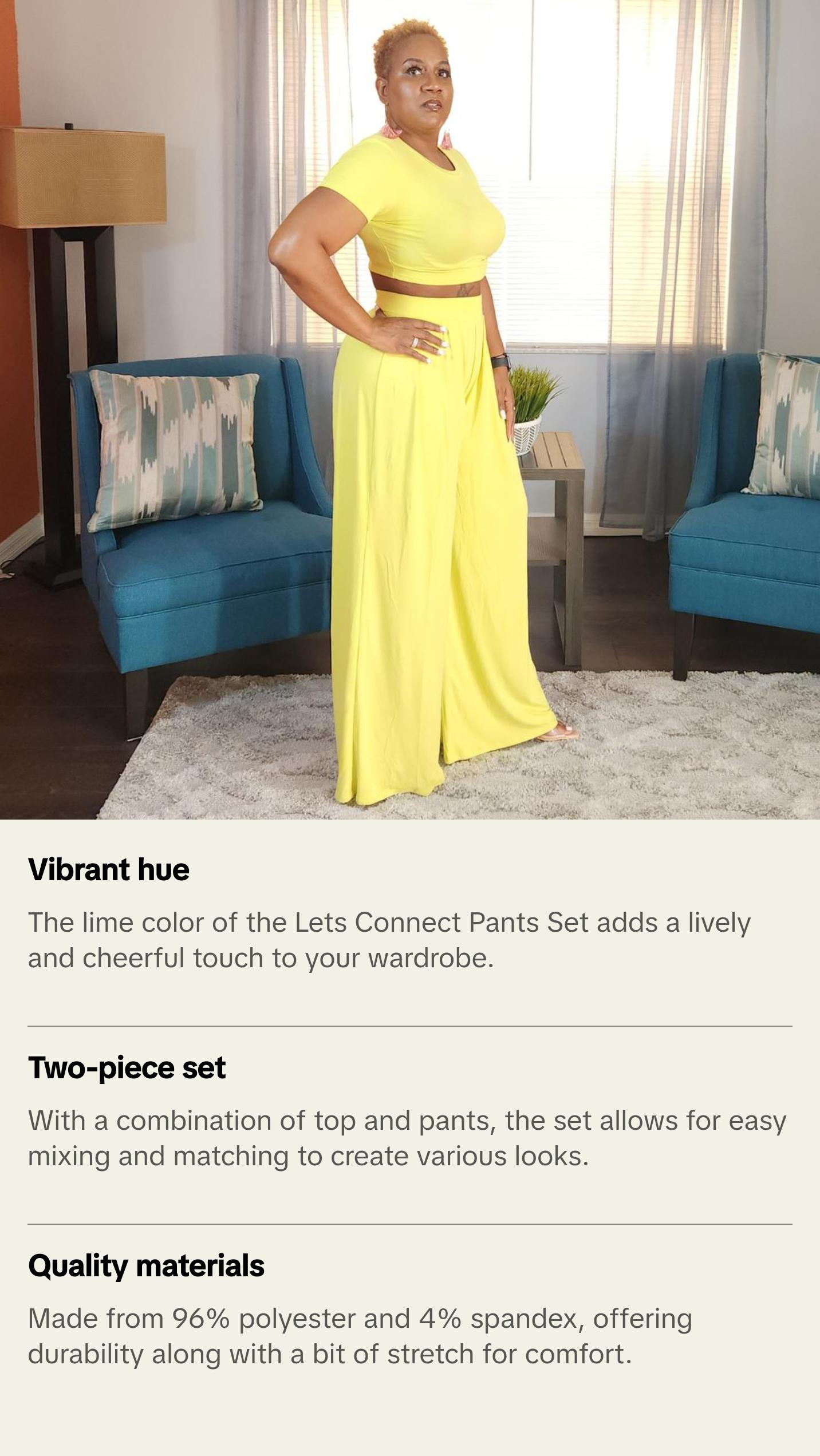 Lets Connect Pants Set (lime)
