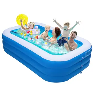 120 x 71 x 24in Three-layer Inflatable Swimming Pool, Ball Pit Suitable for Home Use, Outdoor Family Pool, Backyard Extra Large and Thickened Pool