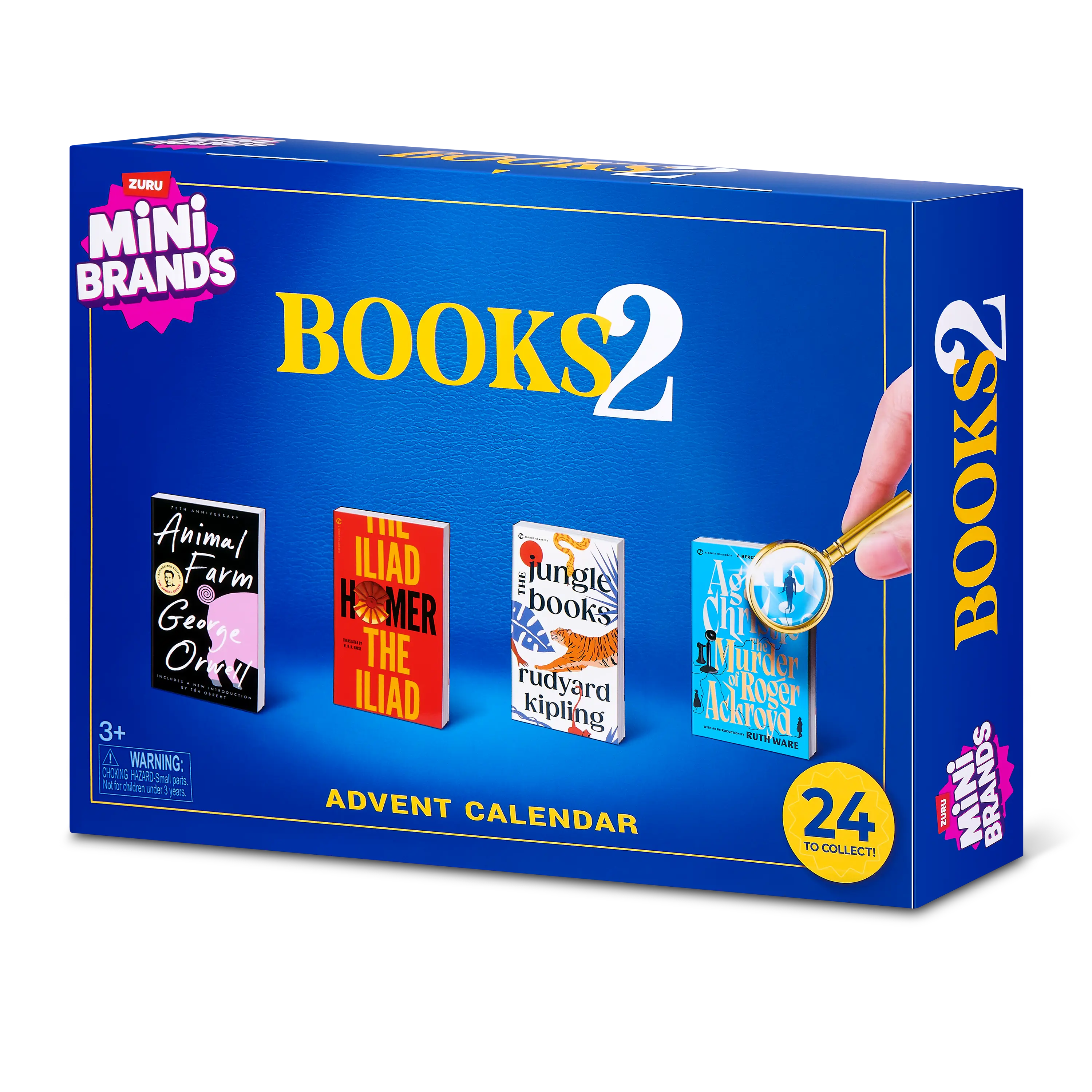 ZURU Mini Brands Book Advent Calendar S2, Series 2 Books with Roald Dahl & Jane Austen Themes, Magnifying Glass & Reading Lamp Toy Figure Accessory