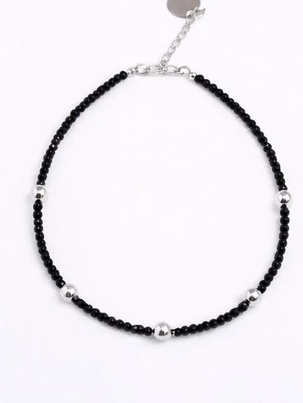 Sapphire Beaded Necklace with Choice of Gold or Silver Beads