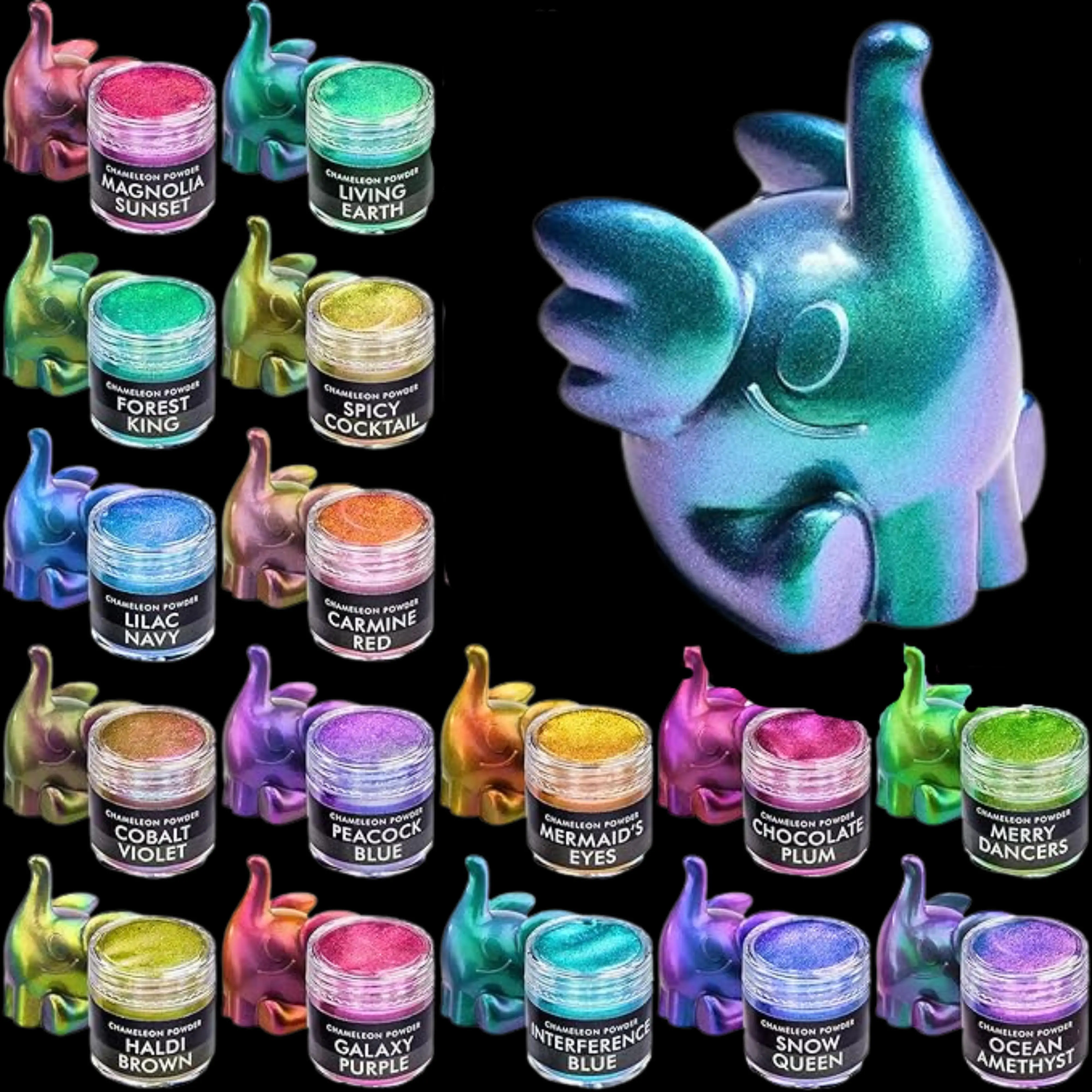 Chameleon Holographic Mica Powder - 0.1oz Iridescent Shimmer for Nail Art Design, Nail Art Decoration & Accessories, Crafts & Decor, Iridescent Shine