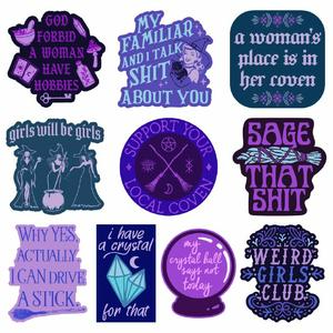 Witchy Sticker Extra Large Stickers for Halloween Funny Adhesives with Memes Funny Stickers with Colorful Graphic Decals Halloween  Multi