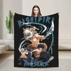 Inosuke Plush Blanket Soft Flannel Throw DIY Custom Quality Bedspread Birthday Gift for Bedroom Decor