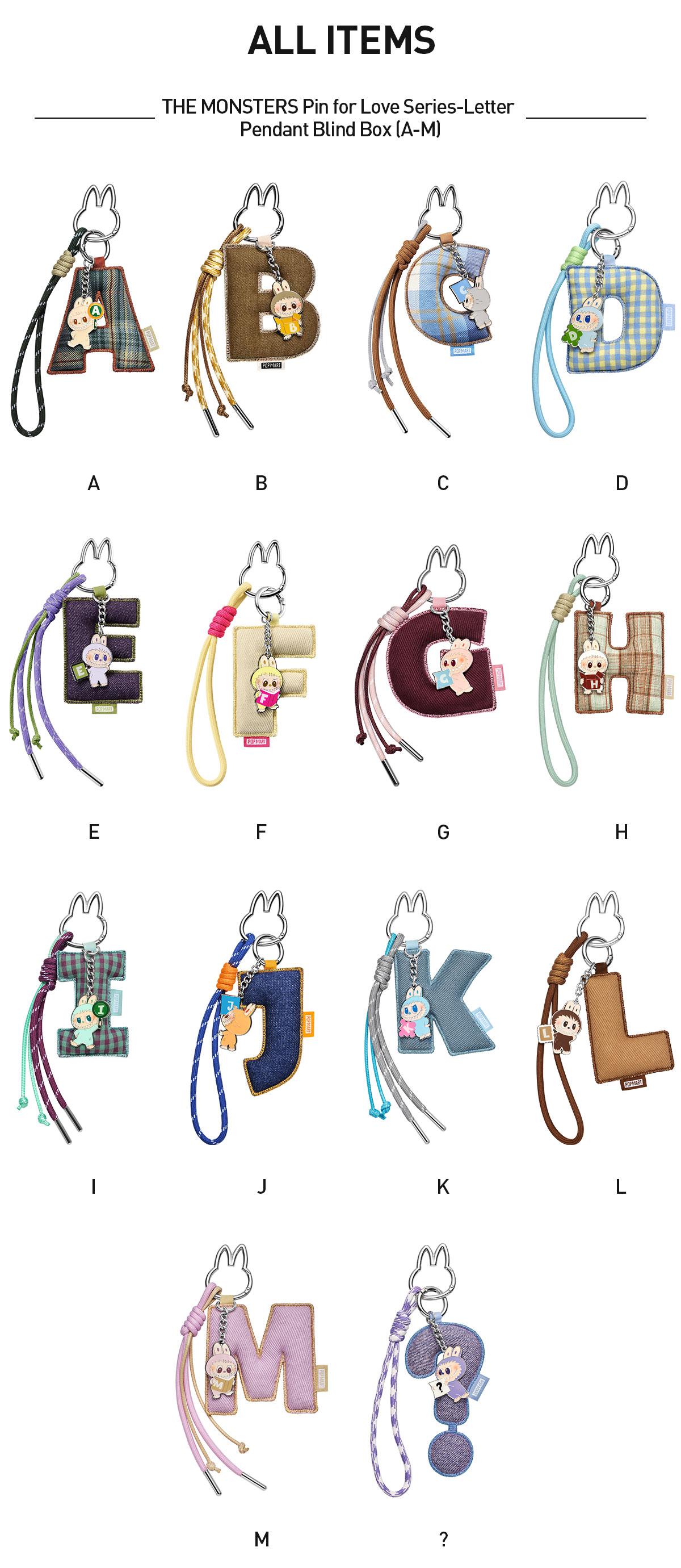 unboxing - THE MONSTERS Pin for Love Series- Letter Pendant Blind Box (A-M)