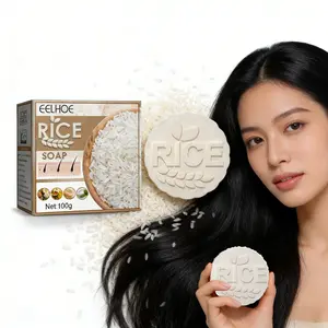 EELHOE Rice Extract Hair Strengthening Solid Shampoo Bar - Sodium Palmate & Glycerin, Cleanses Scalp, Prevents Dandruff Buildup, Minimizes Shedding, Nourishes Roots, Promotes Healthier Hair Growth