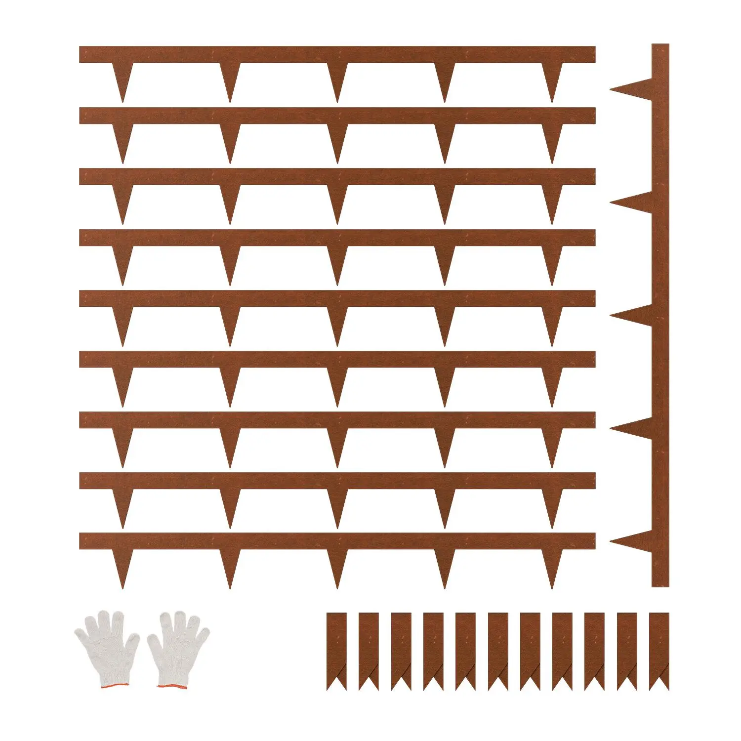 【FathersDayGift】VEVOR Steel Landscape Edging,  , 10 Packs 40 x 4.5 in Weather-Resistant & Pre-Rust Metal Landscape Edging, Bendable Garden Edging Border, Heavy Duty Lawn Edging, Flower Bed Yard Pathway Divider