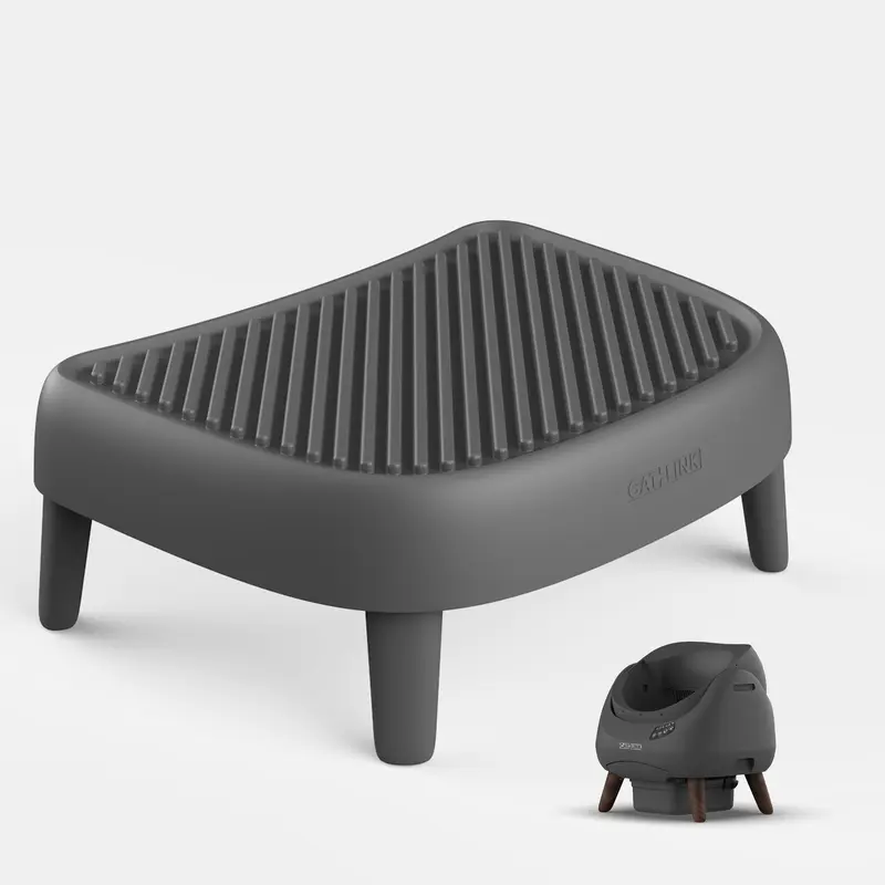 CATLINK Open-X Litter Ramp & Step - PP Material, Accessibility Design for Kittens, Improved Accessibility, Easy Attachment, Litter Tracking Prevention, Water-Cleanable Immersible Design
