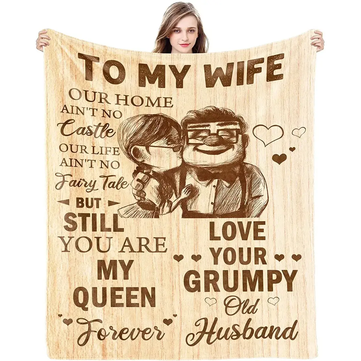 Gift for Wife from Husband to My Wife Blanket Wedding Anniversary Romantic Gifts for Wife Birthday Christmas Valentine Mother's Day Healing Thoughts Blanket Presents for Her Christmas Birthday Mothers Day Gift Halloween Christmas Gift