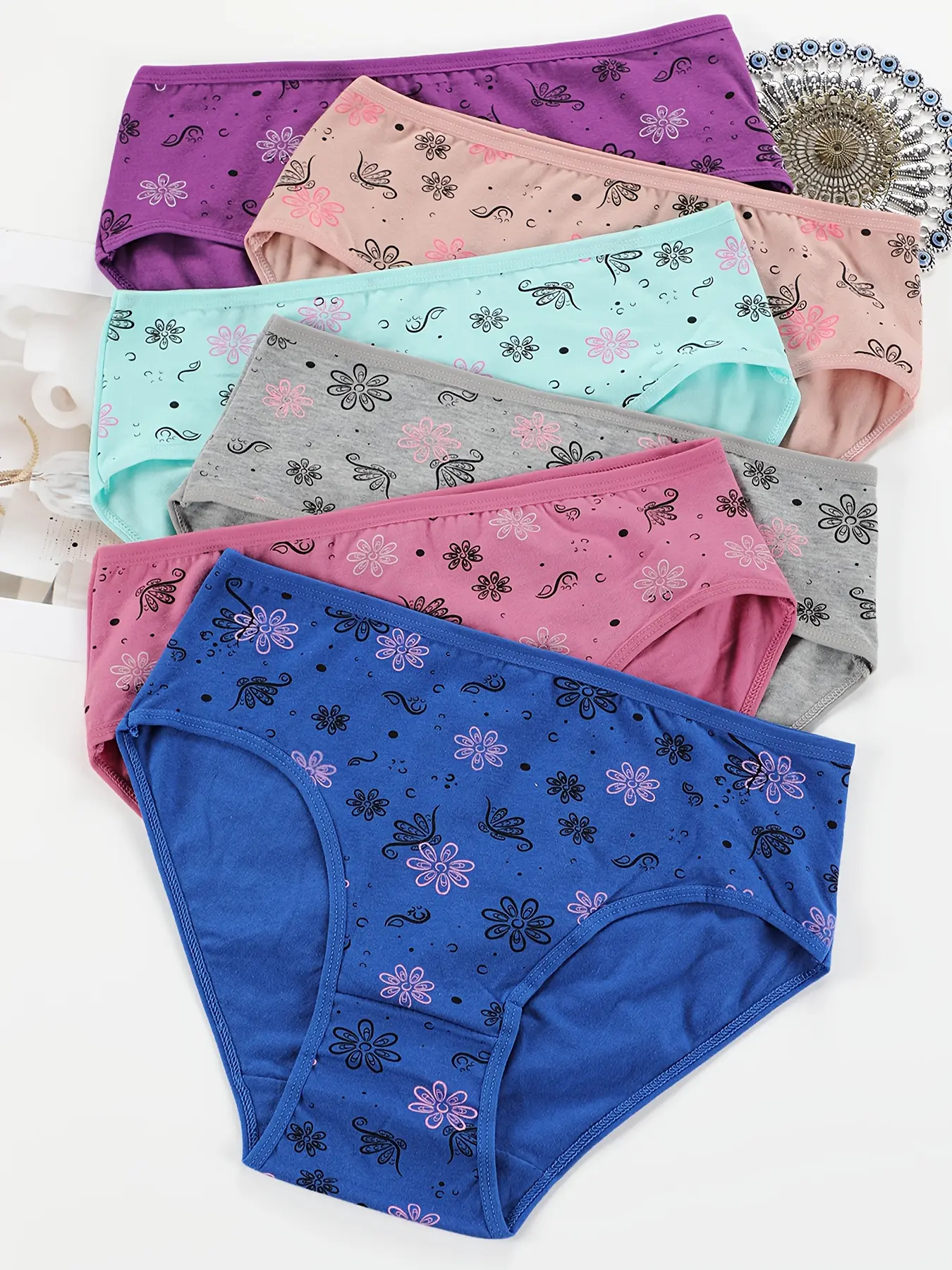 Women's Print Panty, Soft Comfy Breathable Seamless Knicker for Daily Wear, Women's Underwear, 6PCS