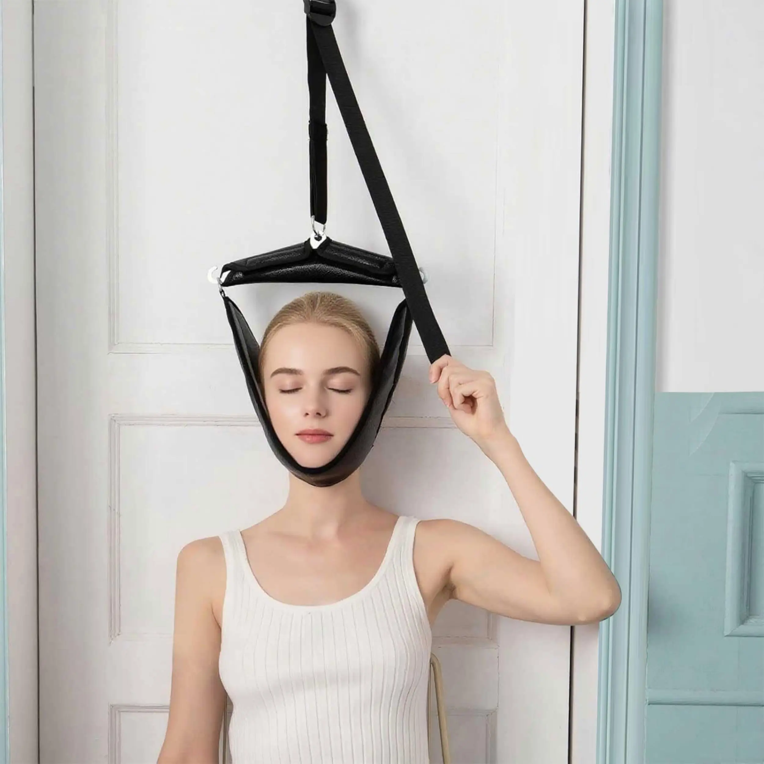 Over The Door Cervical Neck Traction Device Portable Neck Stretcher for Home Decompression Physical Therapy Equipment for Neck Pain Relief