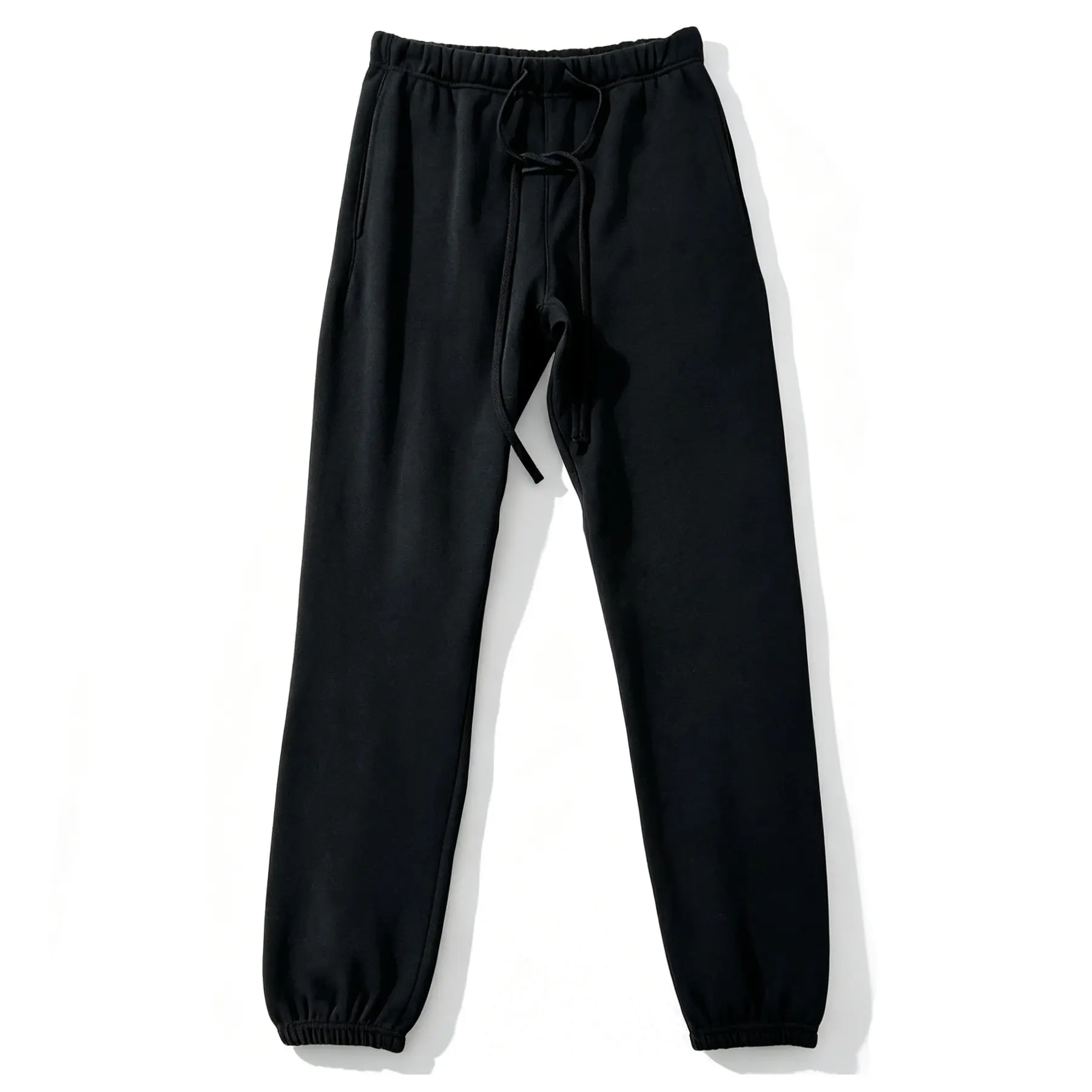 SS22 Style Unisex Oversized Sweatpants All Black, Soft Cotton Fleece Drawstring Joggers, Streetwear Casual Loungewear