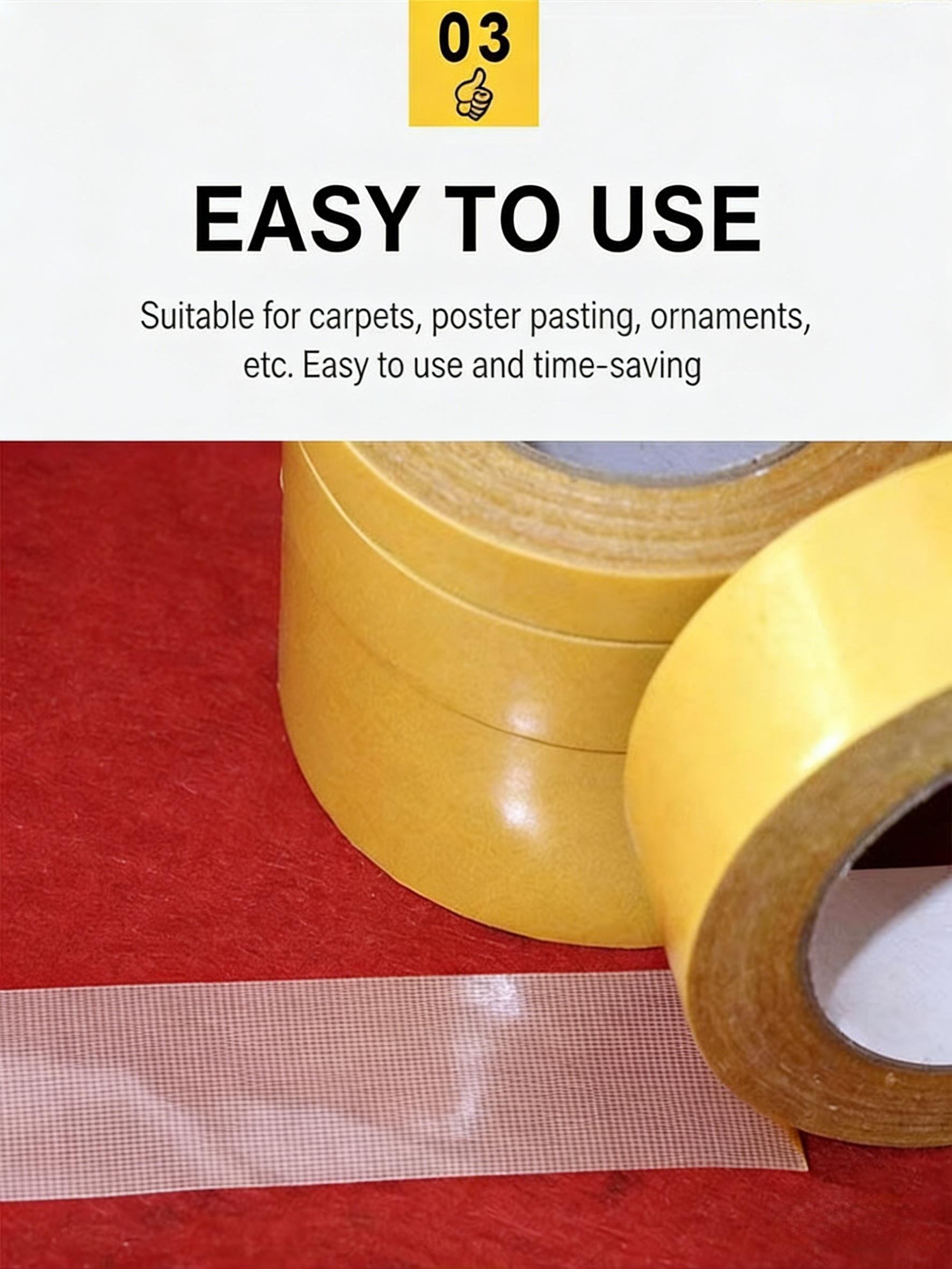 Heavy-Duty Double Sided Tape, Strong Adhesive, Waterproof & Removable, No Residue, Ideal for Carpet, Wallpaper, Balloons & Home Use