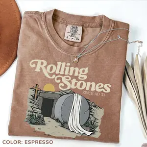 Comfort Colors Rolling Stones T-Shirt, Trendy Easter Clothing, Cotton Tee, Crewneck Unisex Pull Over T-Shirt