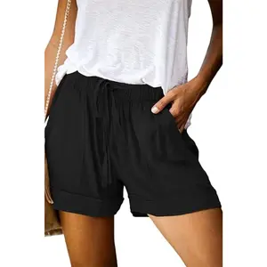 ONLYSHE Womens Casual Drawstring Shorts Summer Elastic Waist Shorts Pocketed Pants