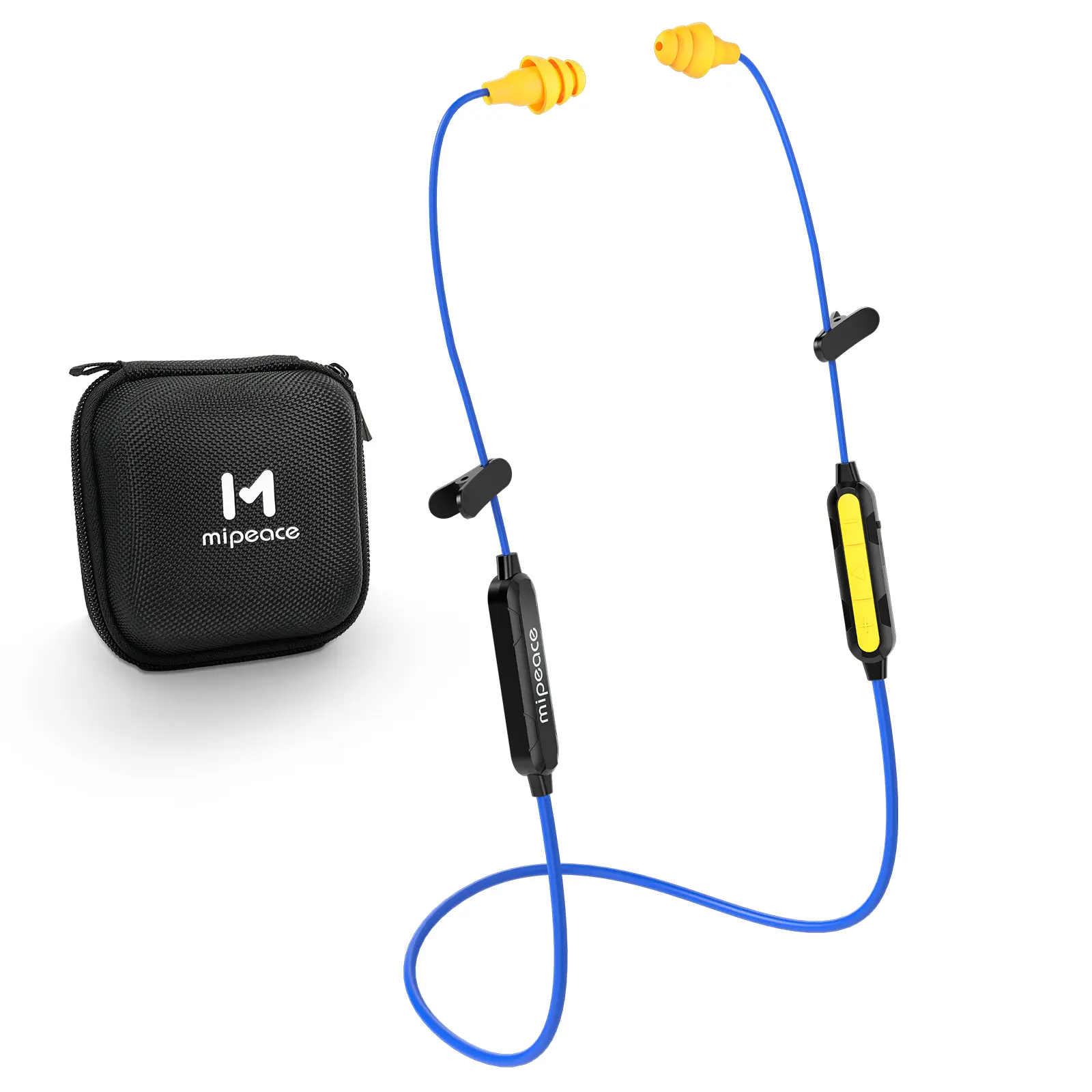 MIPEACE MI08 Light Weight Wireless Bluetooth Earbuds - In-Ear Wireless BT Headset, 29dB NRR Noise-Isolating, Built-in Mic & Controls, 19+ Hrs Battery, Water Resistant, 106cm, Auto Reconnect, Hearing Protection for Mowing, Construction