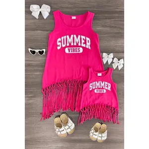 Mom & Me - "Summer Vibes" Hot Pink Tank Top