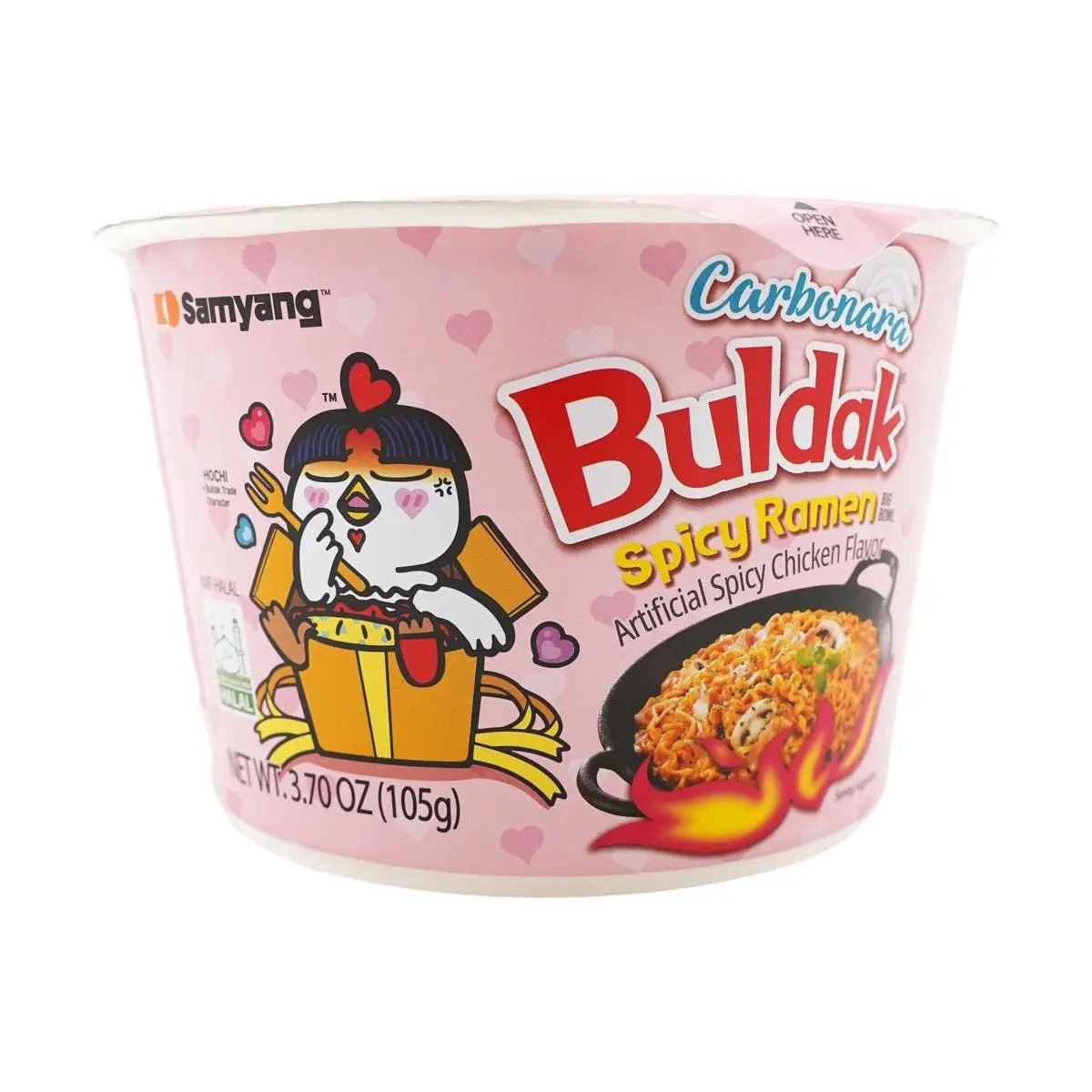 SAMYANG Buldak Creamy Cheese Spicy Noodles 3.7oz Pink Flavor Bowl Pack - Random New/Old Packaging