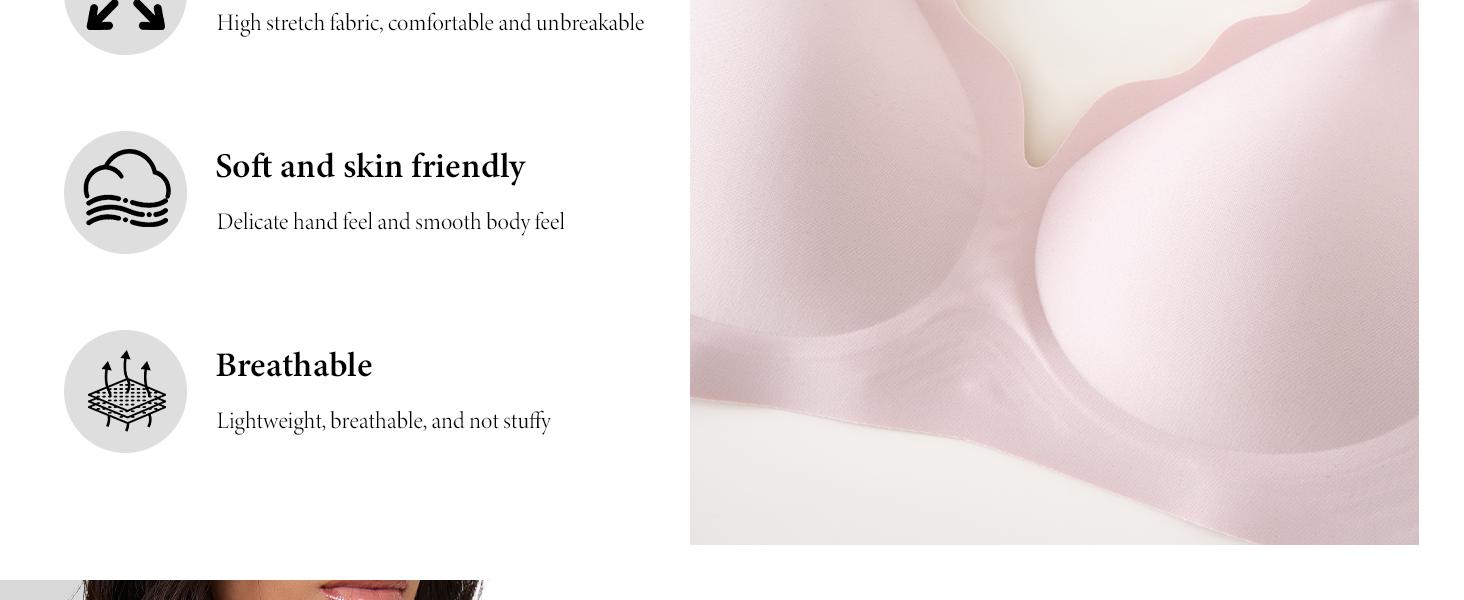 Women's Black Jelly Bra No Underwire T-Shirt Bra Seamless Comfortable Soft Wireless Basic Bridal One Piece Minimalist Everyday Wear with Adjustable Straps Vneck Slight Push-Up Breathable bra  fits women