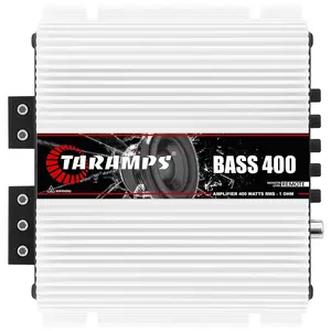 Taramps BASS 400 1 Ohm 1 Channel Amplifier 400 Watts RMS, Monoblock, Crossover, Bass Boost, RCA/High Level Input, Class D, Car Audio, Monitor Level Remote/M1 Led Monitor, Great for Subwoofers