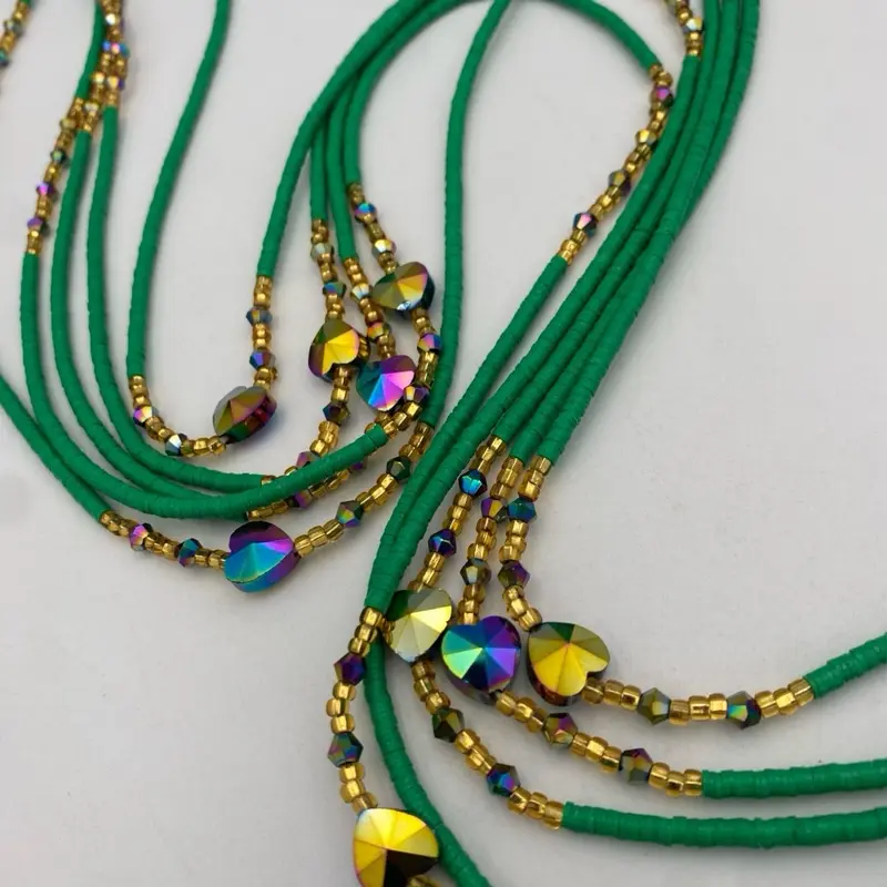 Green waist Bead TikTok Waist Beads – African Waist Jewelry – Tie-On (45”-50”) – Add to Cart, Buy Now – Price Per 1 Waist Bead