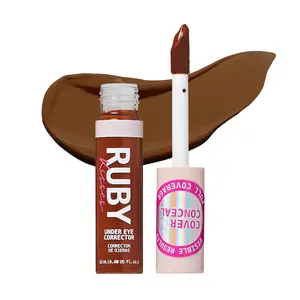 Ruby Kisses Under Eye Concealer, Full Coverage Makeup for Dark Circles, Redness, Hyperpigmentation, Blemishes, Moisturizing Satin Finish Formula With Caffeine & Peptides (420 Chestnut, 0.40 Fl Oz)