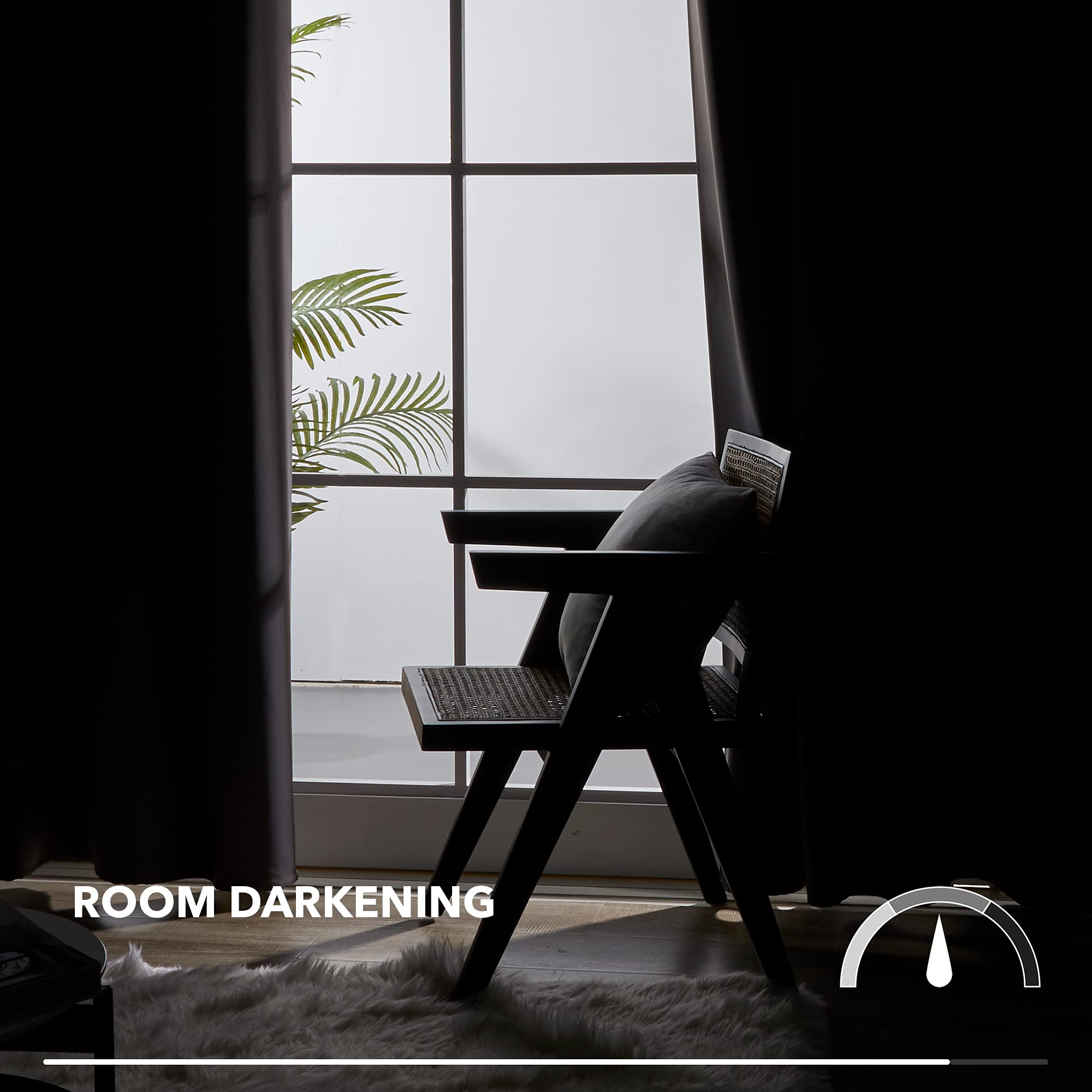 Deconovo Blackout Curtains 2 Panels 38W Short Drapes for Living Room and Bedroom Room Darkening Thermal Insulated Window Curtains