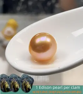 【Joey】DragonBall  (1 Edison pearl per clam 9-12mm Orange Color)｜Live Opening Non-Refundable NO RETURNS OR REFUNDS AFTER