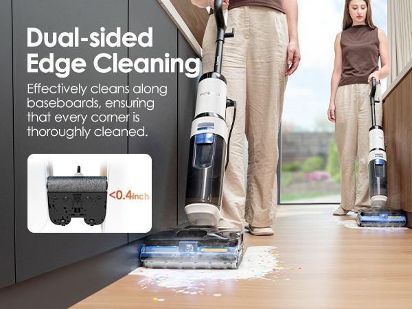 Tineco FLOOR ONE S6 Stretch Steam Corded Wet Dry Vacuum Steam Mop All-in-One, Tineco BoostSteam, 320℉ High-temp Steam Cleaning, 180° Lay-Flat, Anti-Tangle Design, FlashDry Self-cleaning