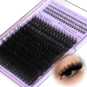 Volume Lash Clusters with Bottom Lashes Wispy Fluffy Eyelash Clusters Manga Lashes Clusters with Spikes 14-24mm Long 260D Thick Cluster Eyelash Extensions D Curl 236pcs Individual Lashes by Yawamica