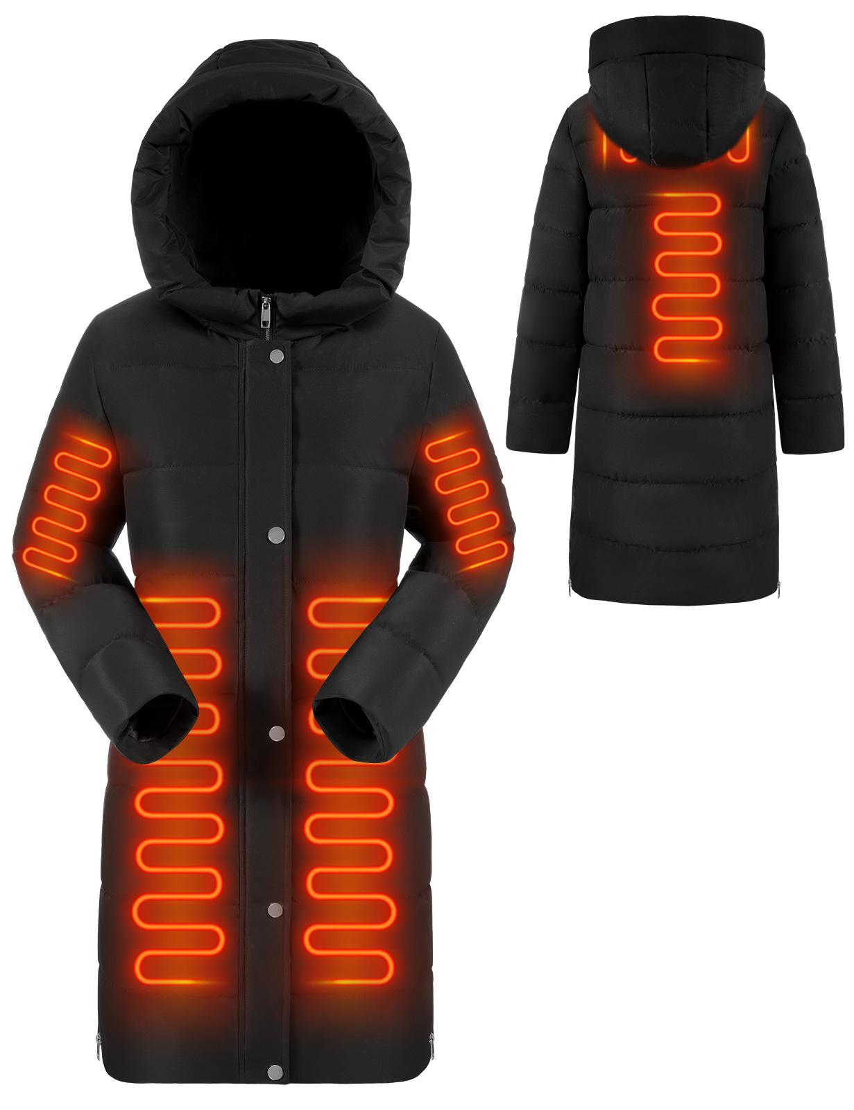 HEEKPEK Women’s Heated Long Down Jacket with Hood, 8 Heating Zones Water-Repellent winter inter Heated Outerwear Coat coat for Women HEEKPEK Women’s Heated Long Down Jacket with Hood, 8 Heating Zones Water-Repellent winter inter Heated Outerwear Coat coat for Women