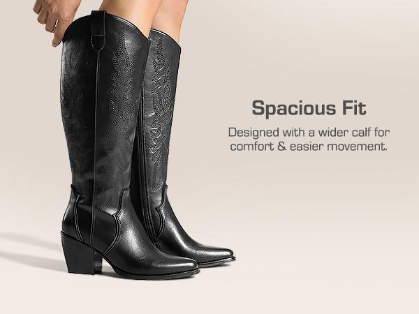 Dream Pairs Womens' Cowboy Boots Comfortable Pull On Zipper Chunky Heel Pointed Toe Embroidered Western Cowgirl Knee High Boots Girls Ladies Retro Tall Boot Dream Pairs Womens' Cowboy Boots Comfortable Pull On Zipper Chunky Heel Pointed Toe Embroidered Western Cowgirl Knee High Boots Girls Ladies Retro Tall Boot