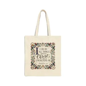 Faith Inspired Tote Bag | Religious Scripture Canvas Tote