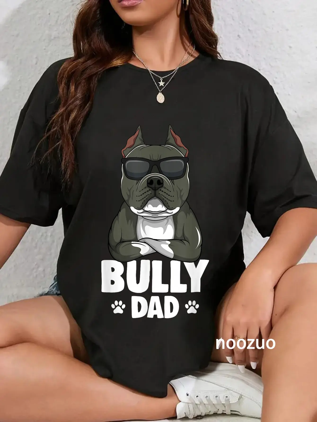 100% Cotton American Bully Dad Dog Dad Men T-Shirt