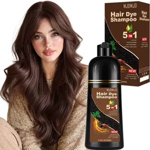 Portable Dark Brown Hair Dye Shampoo 5-in-1, Long-Lasting 3–4 Weeks Gray Coverage, Travel-Friendly Coloring Shampoo for All Hair Types, Gentle Formula Safe for Damaged Hair, Easy At-Home Use for Women & Men, 6.76 Fl Oz