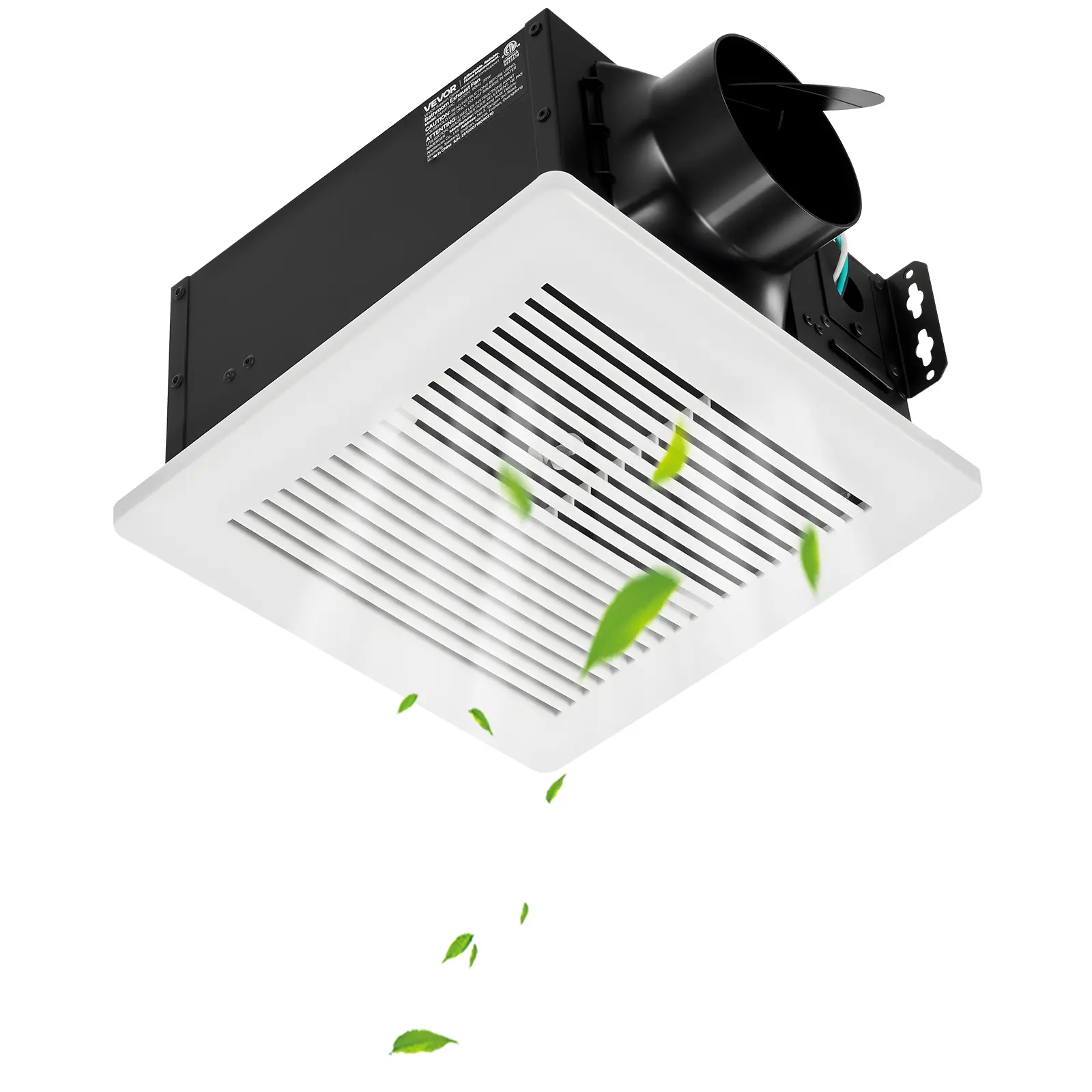 【SummerFinds】VEVOR 80 CFM Flow Bathroom Exhaust Fan Ventilator, Low-Noise Premium Motor Ceiling Vent, 4-in Duct Quick Connector, 12.60x11.02x6.61in, 12–15 M²² Coverage, Damp-Proof, Etlus Certified, DIY Setup for Home Laundry Room, White, 80Cfm Flow