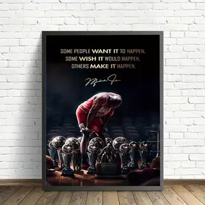 Michael Jordan GOAT Basketball Player Poster, Sport Star Wall Art (Frame Not Included)
