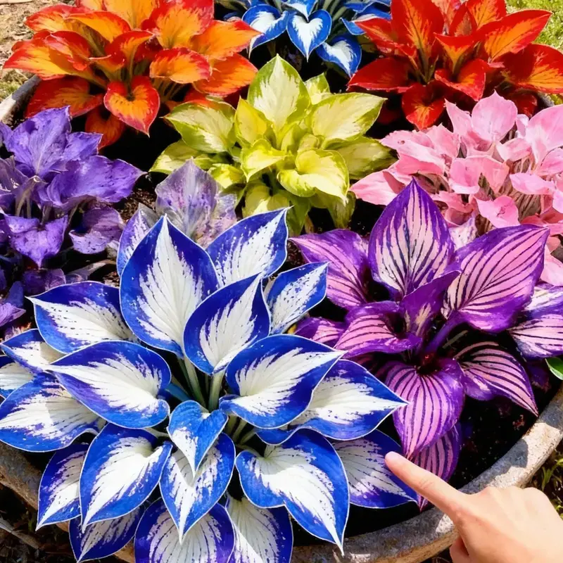 1000+ pcs Mixed Color Hosta Plants for Garden Lovers – Decorative Shade Plants with Colorful Leaves