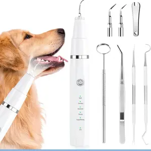 Dog Plaque Remover for Teeth，Pet Ultrasonic Tooth Cleaner，Teeth Cleaning Kit -Tartar Remover for Teeth Stains for Dogs and Cats (White)